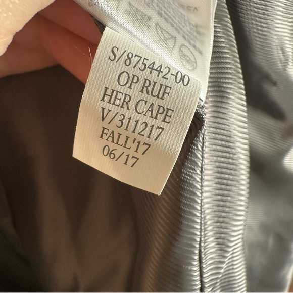 NWT Banana Republic X Olivia Palermo Herringbone Ruffle Cape Coat dark academia - Picture 7 of 10